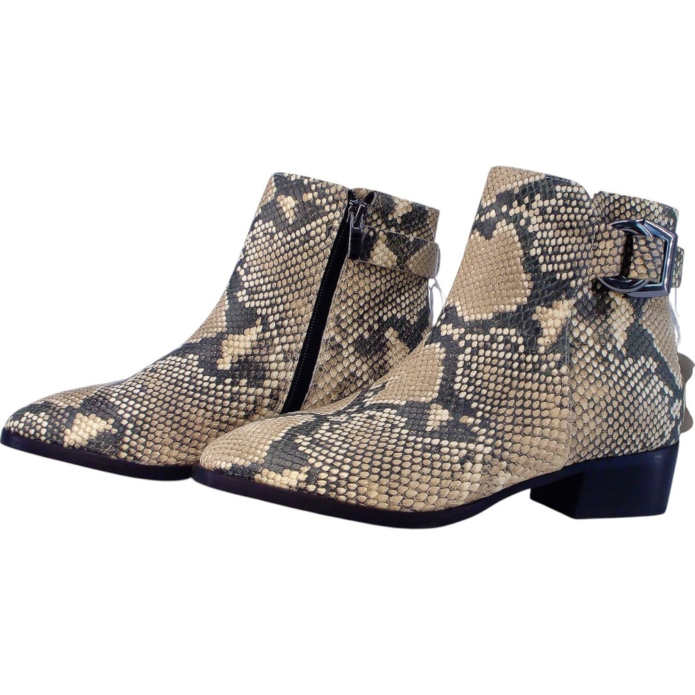 Steven by Steve Madden Ringer Snakeskin‎ Ankle Boots 6M Buckle Water Resistant - Picture 11 of 13